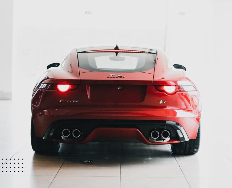 White Red Simple Car Rental Instagram Post